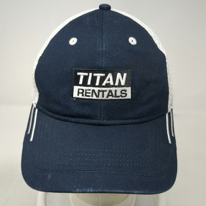 Cap America Titan Rentals Baseball Hat Blue One Size Mesh Back Strapback Stripes