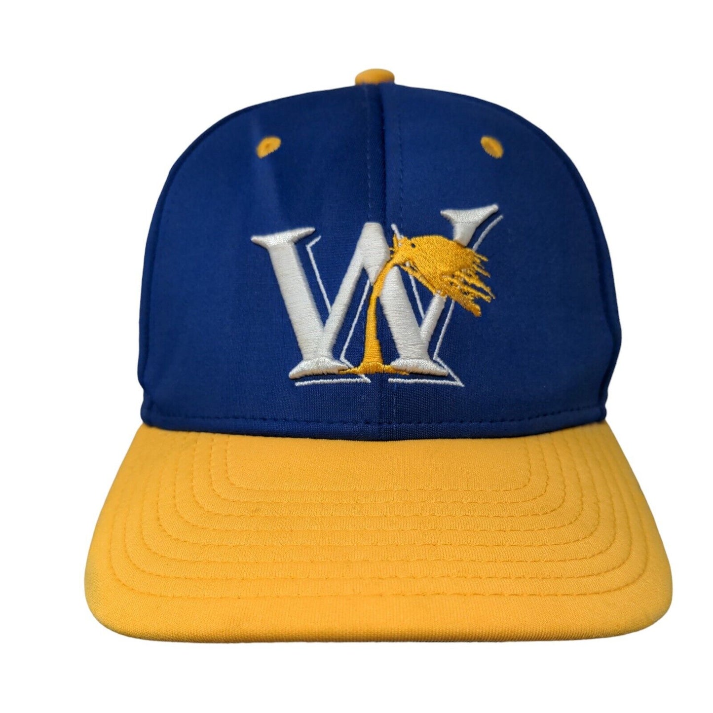 OC Sports Men's Snapback Hat Blue Yellow OSFM Embroidered W Palm Tree Logo
