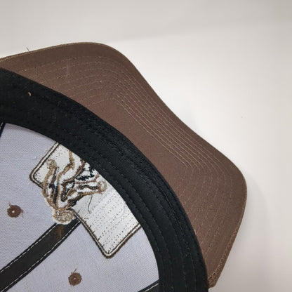 Scheels Snapback Mesh Back Trucker Hat Brown One Size Embroidered