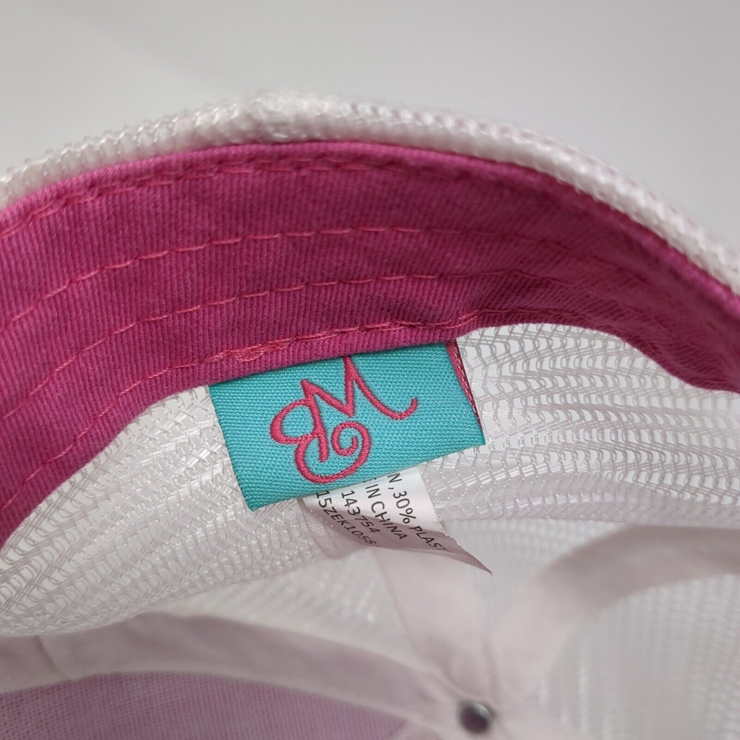 Happy Camper Snapback Trucker Hat Pink One Size Adjustable Mesh Back WB