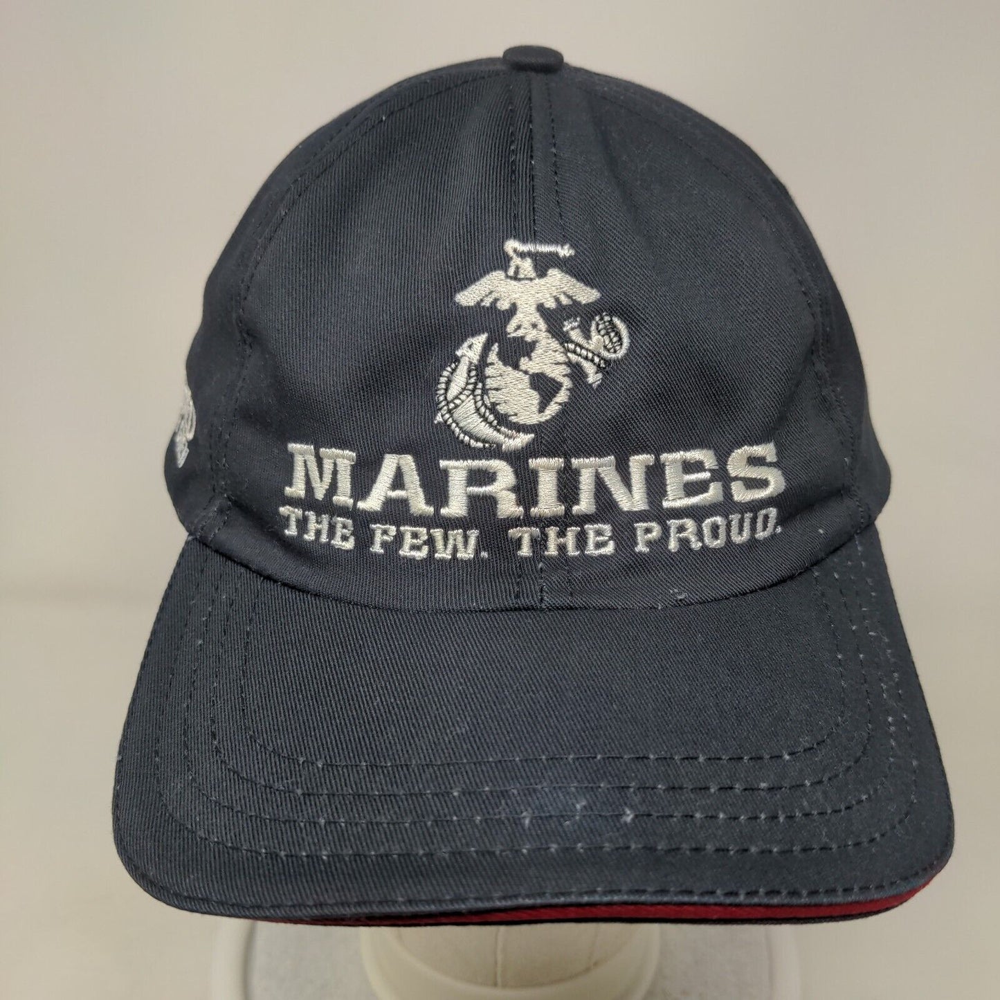 Marines The Few The Proud Slideback Hat Blue OSFA Adjustable Embroidered 6 Panel