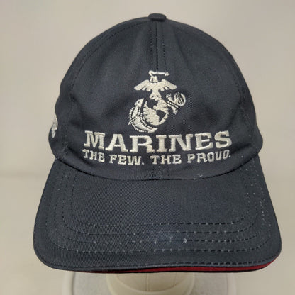 Marines The Few The Proud Slideback Hat Blue OSFA Adjustable Embroidered 6 Panel
