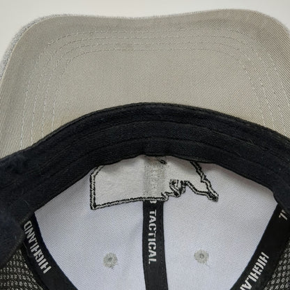 Highland Tactical Baseball Cap Gray Black One Size USA Flag Patch Mesh Back