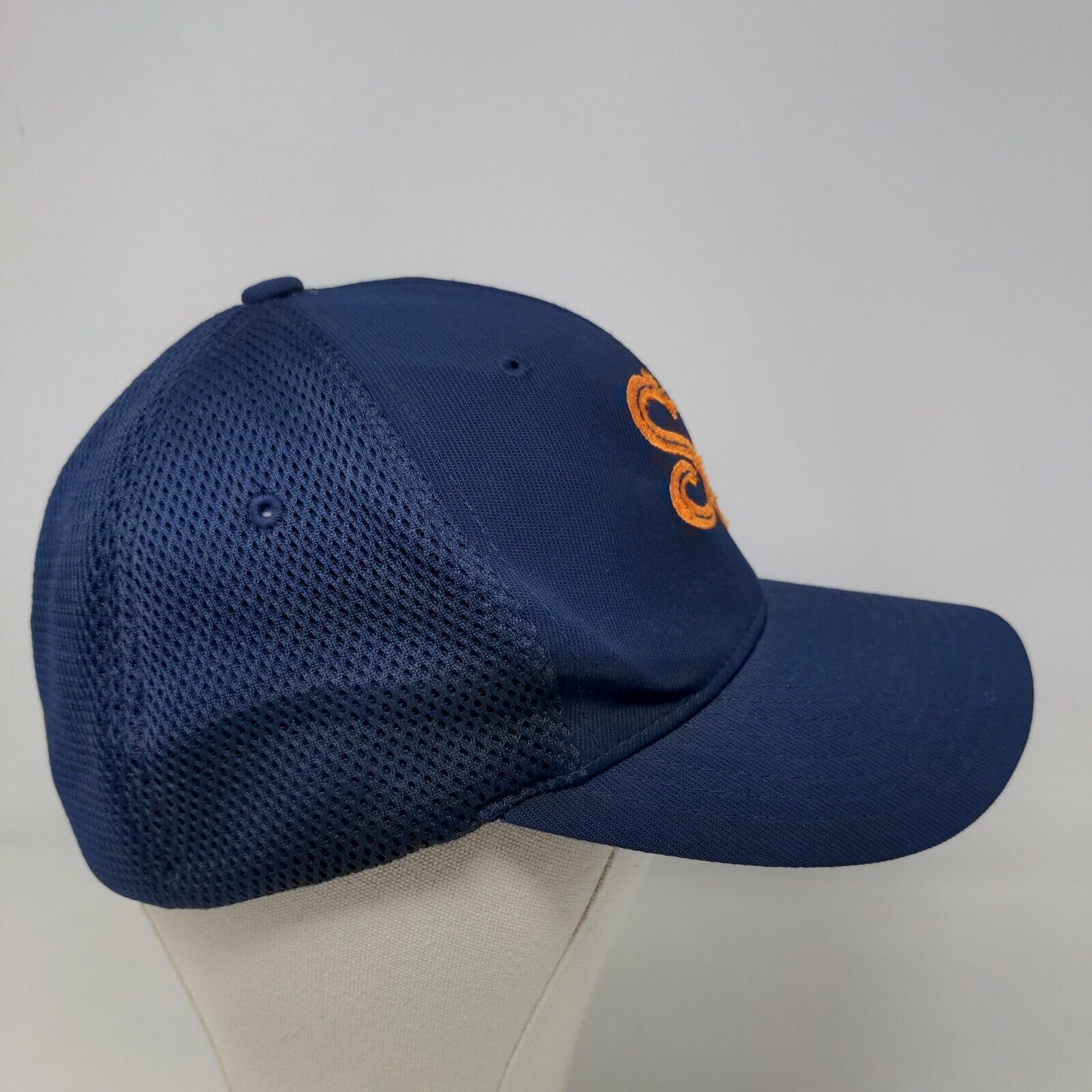 Flexfit Men's Fitted Hat Blue Size L/XL Embroidered SC Logo Nylon Polyester
