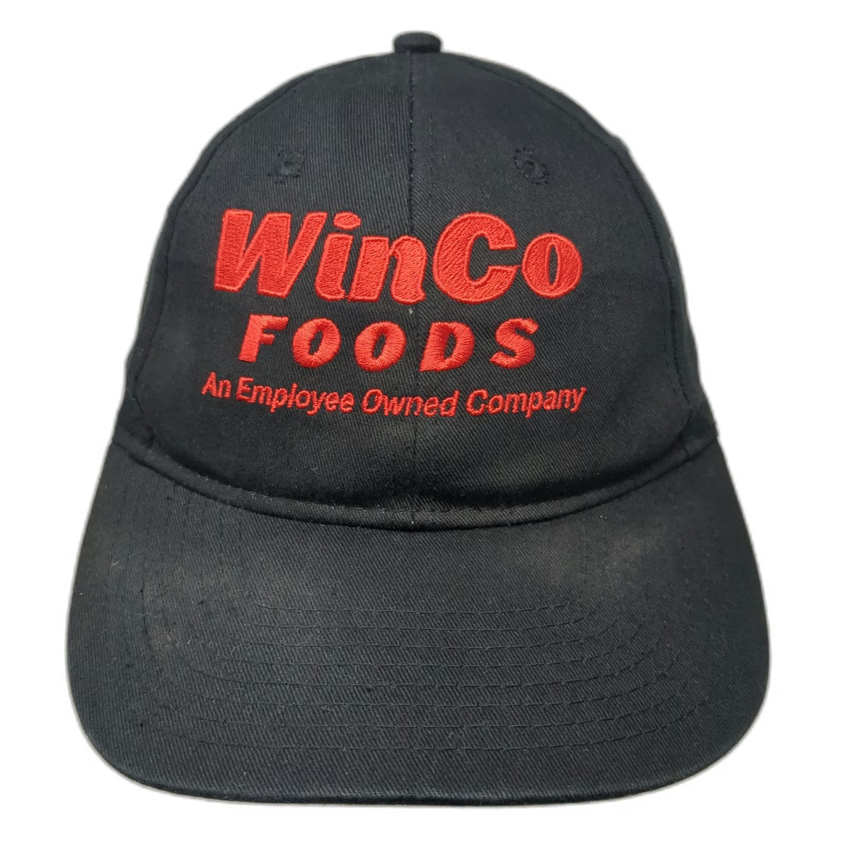 KC Baseball Cap Black One Size WinCo Foods Embroidered Logo Strapback Hat