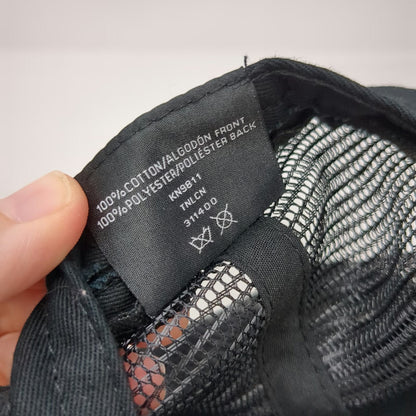 Knoss Performance Trucker Hat Black One Size Snapback 3D Puff Embroidery Mesh