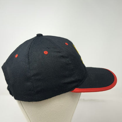 Black Australia Coat of Arms Logo Embroidered Baseball Cap One Size Red Trim Hat