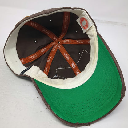 Texas Longhorns NCAA Drew Pearson Brown One Size Cap Hat Distressed Green Brim