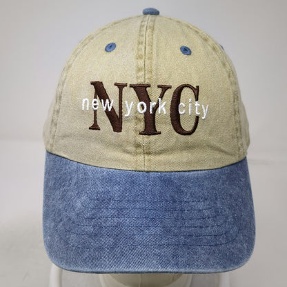 Newhattan Baseball Cap Beige Blue One Size NYC New York City Hat Slideback
