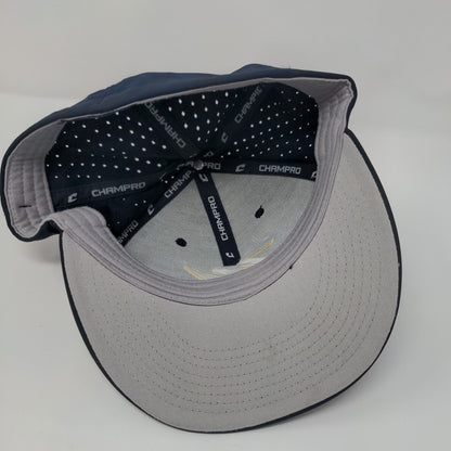 Letter M Fitted Hat Blue S/M C-Fit Embroidered Breathable 6 Panel Champro