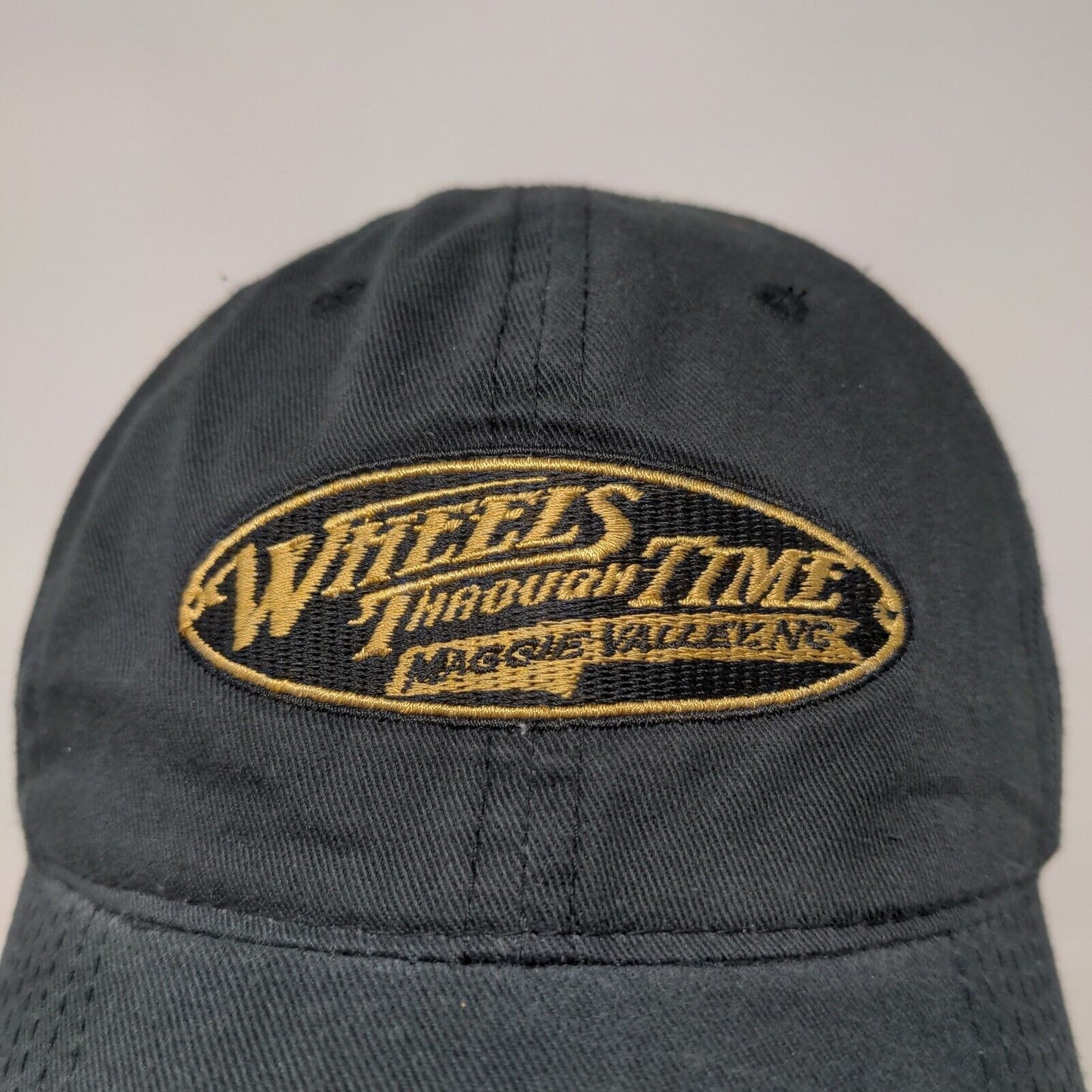 Wheels Through Time Men's Strapback Hat Black Size OSFM Embroidered Logo