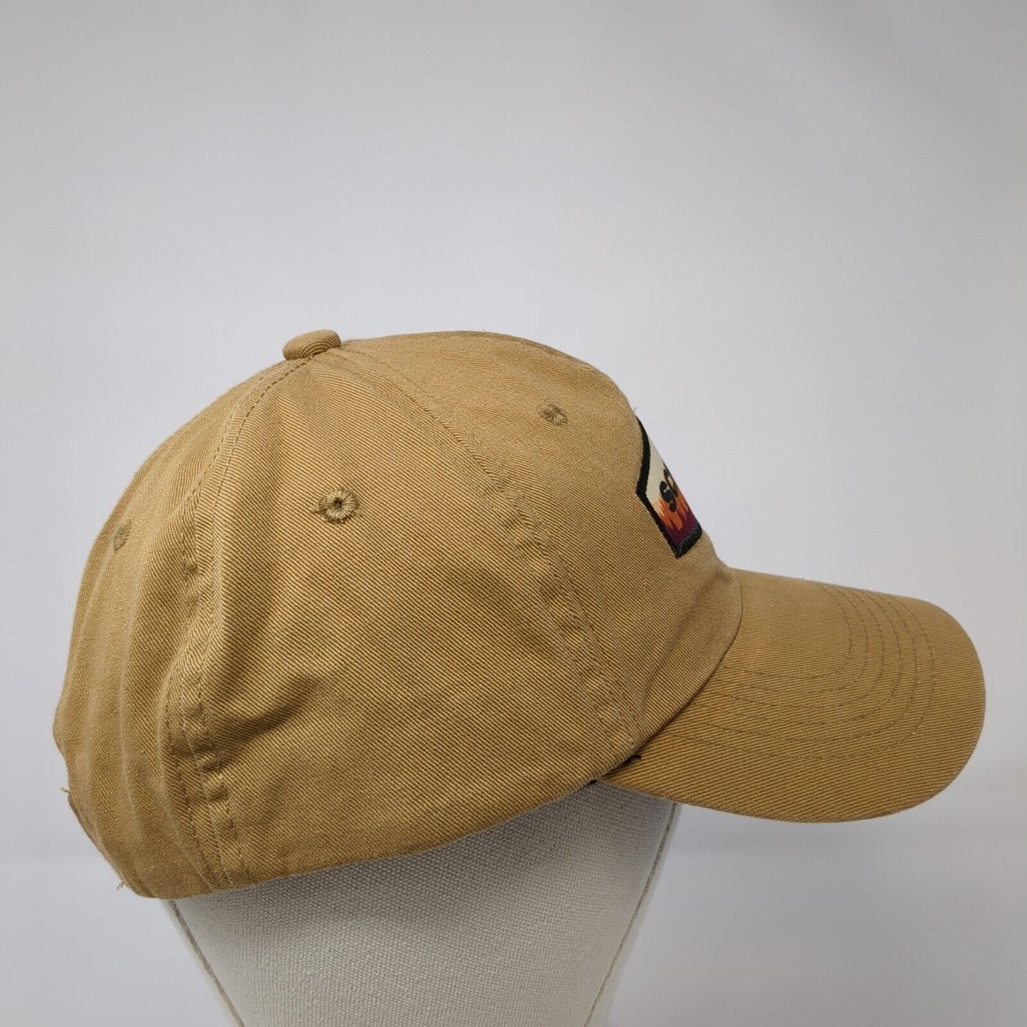 Scheels Snapback Hat Brown One Size Adjustable Embroidered Vented Holes 6 Panel