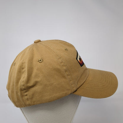 Scheels Snapback Hat Brown One Size Adjustable Embroidered Vented Holes 6 Panel