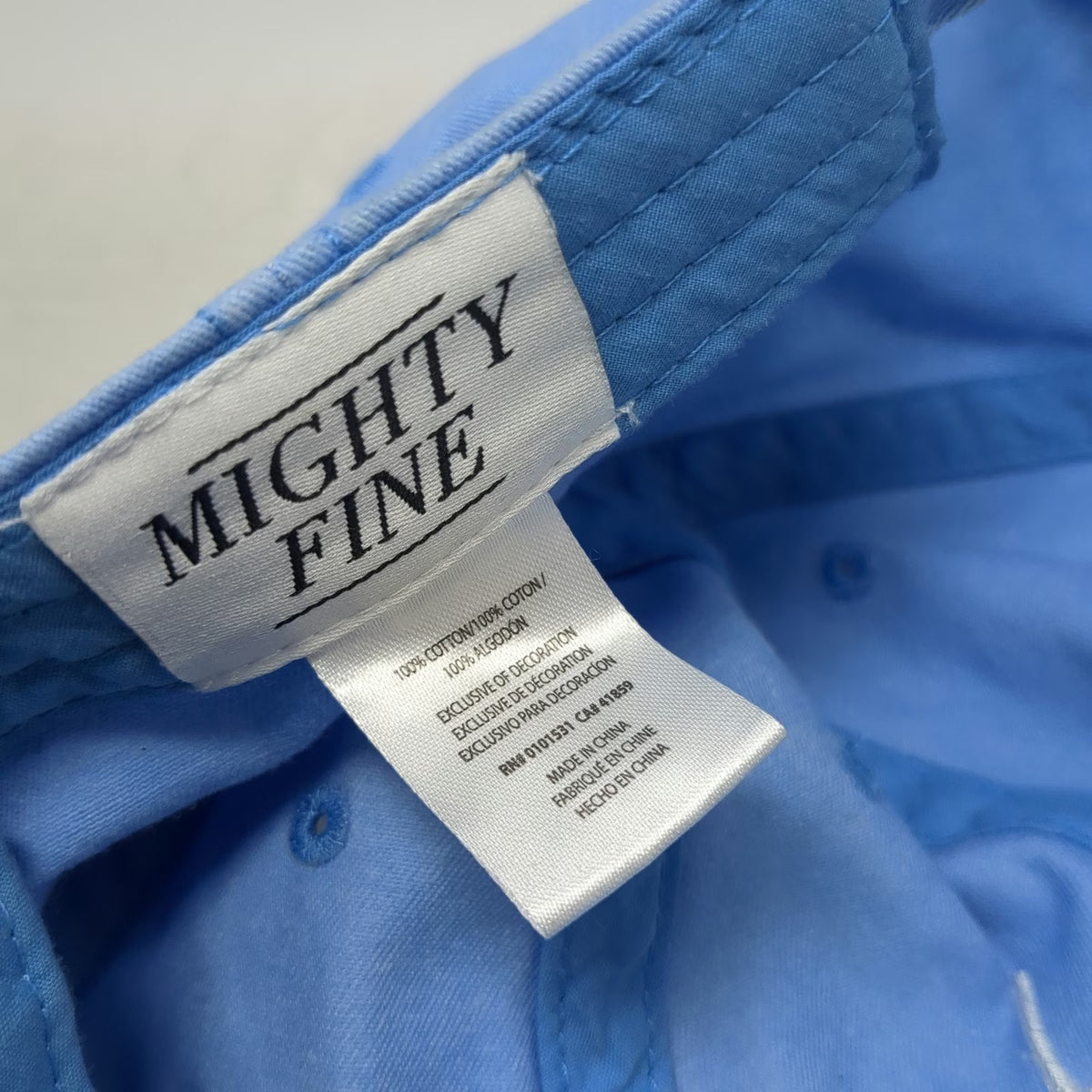 Mighty Fine Baseball Cap Blue One Size Los Angeles Cursive Cotton Slideback Hat