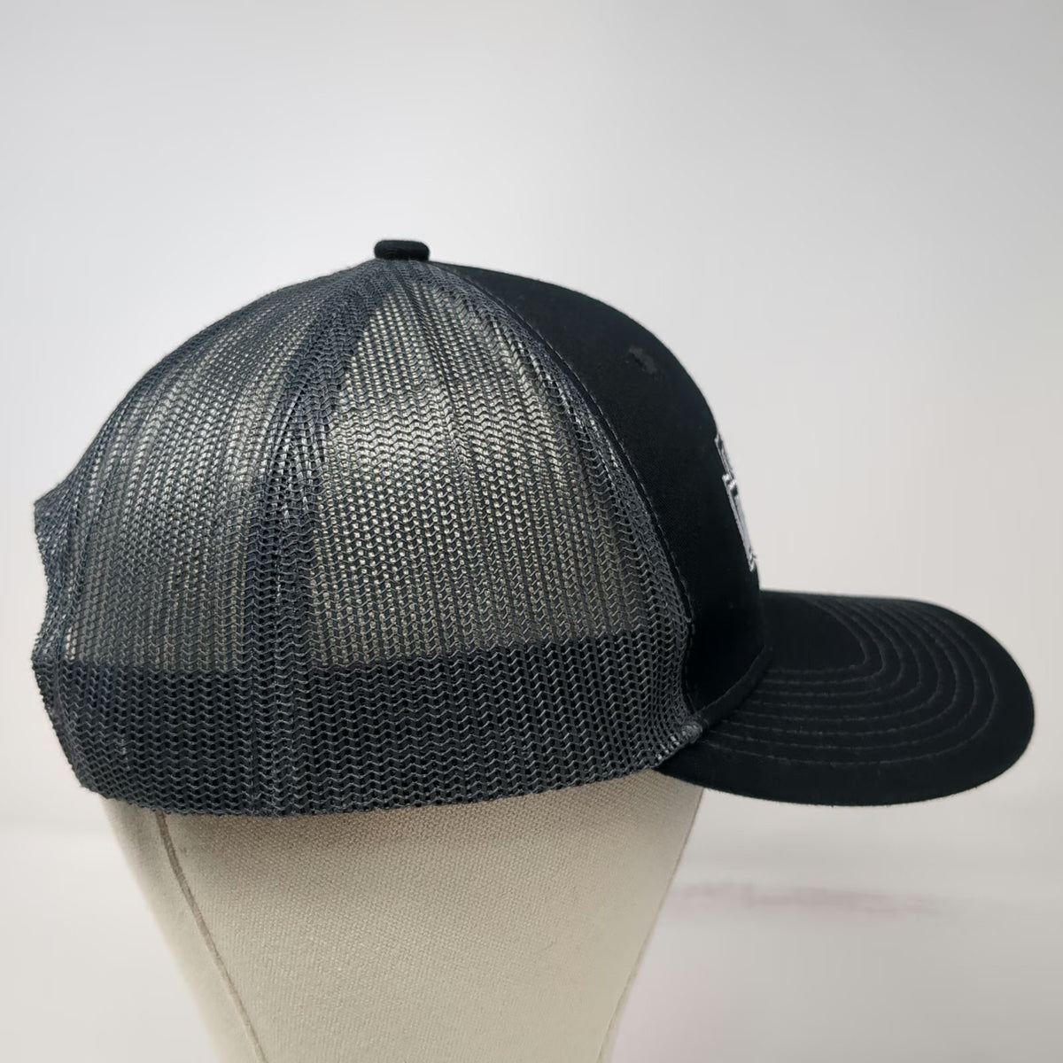 Port Authority Trucker Hat Black Gray One Size Bohning Army Logo Mesh Snapback