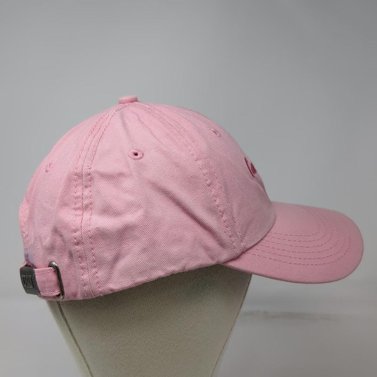 Caterpillar Baseball Cap Pink One Size Script Logo Cotton Slideback Hat
