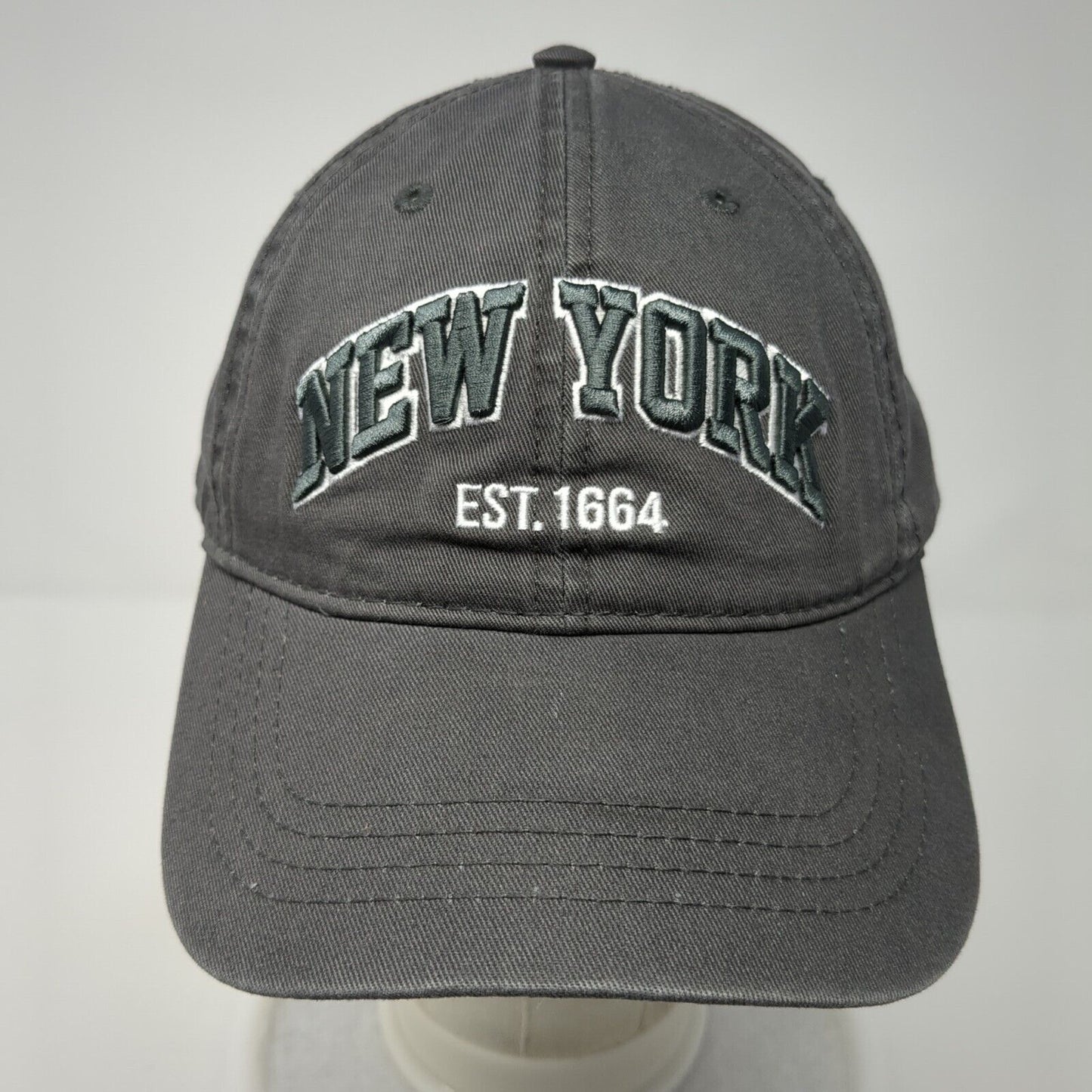New York Est. 1664 Strapback Hat Gray One Size Adjustable Torkia Apparel