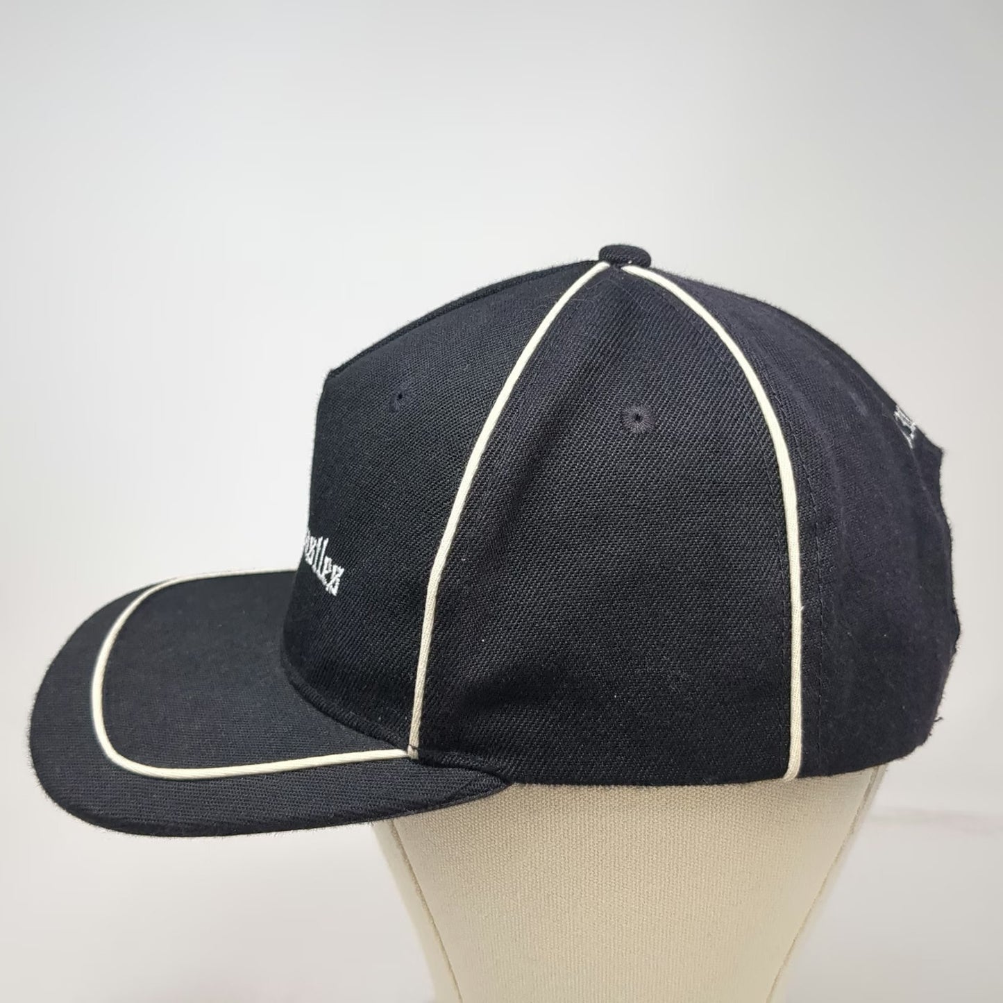 Crooks & Castles Snapback Black One Size Hat Contrast Piping Embroidered Logo