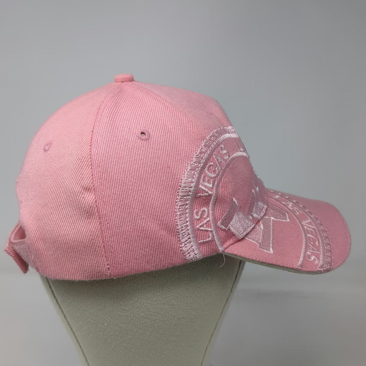Koshkash Headwear Las Vegas Pink One Size Baseball Cap Hat Strapback Logo Silver