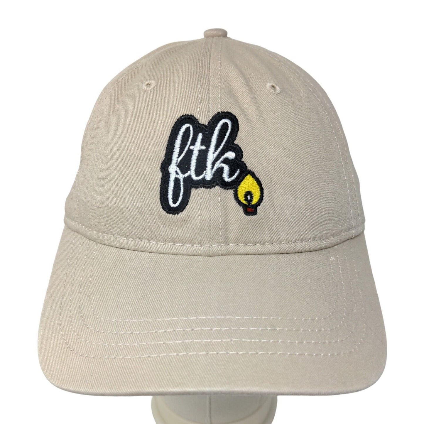 Cap America Men's Slideback Hat Tan Adjustable Embroidered FTK Electric Logo