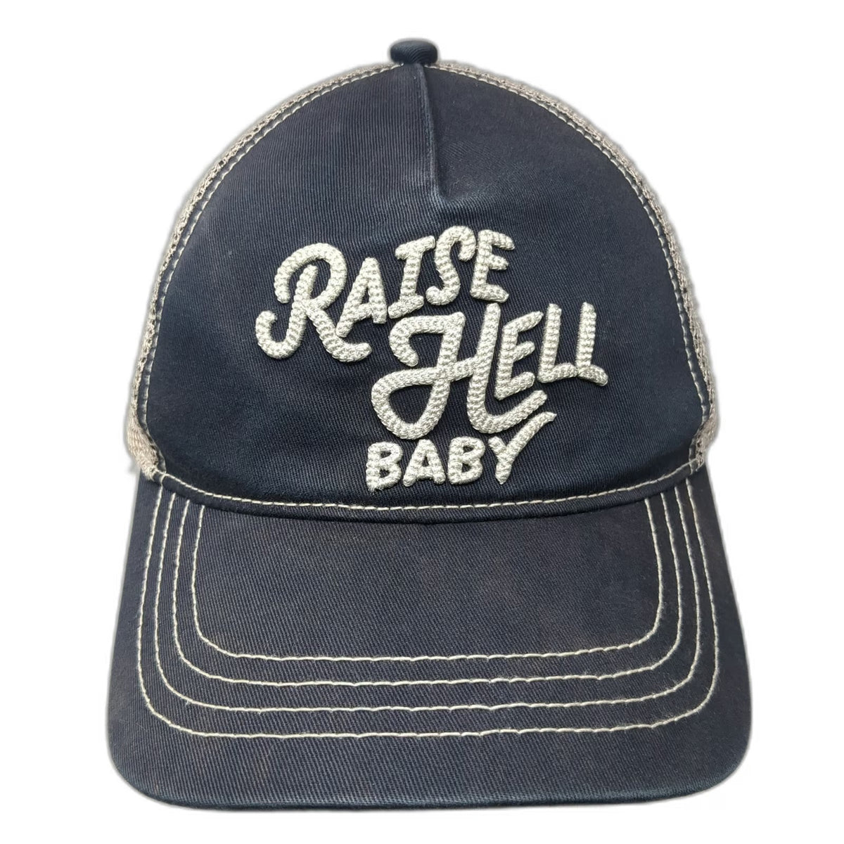 Idyllwind Trucker Hat Blue One Size Raise Hell Baby Mesh Back Snapback Cotton