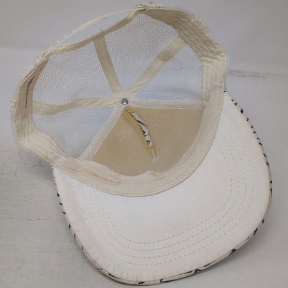 Billabong Trucker Hat Beige One Size Geometric Rainbow Logo Mesh Back Snapback