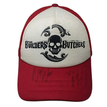 Port Authority Red Trucker Hat One Size Signed Builders and the Butchers Skull