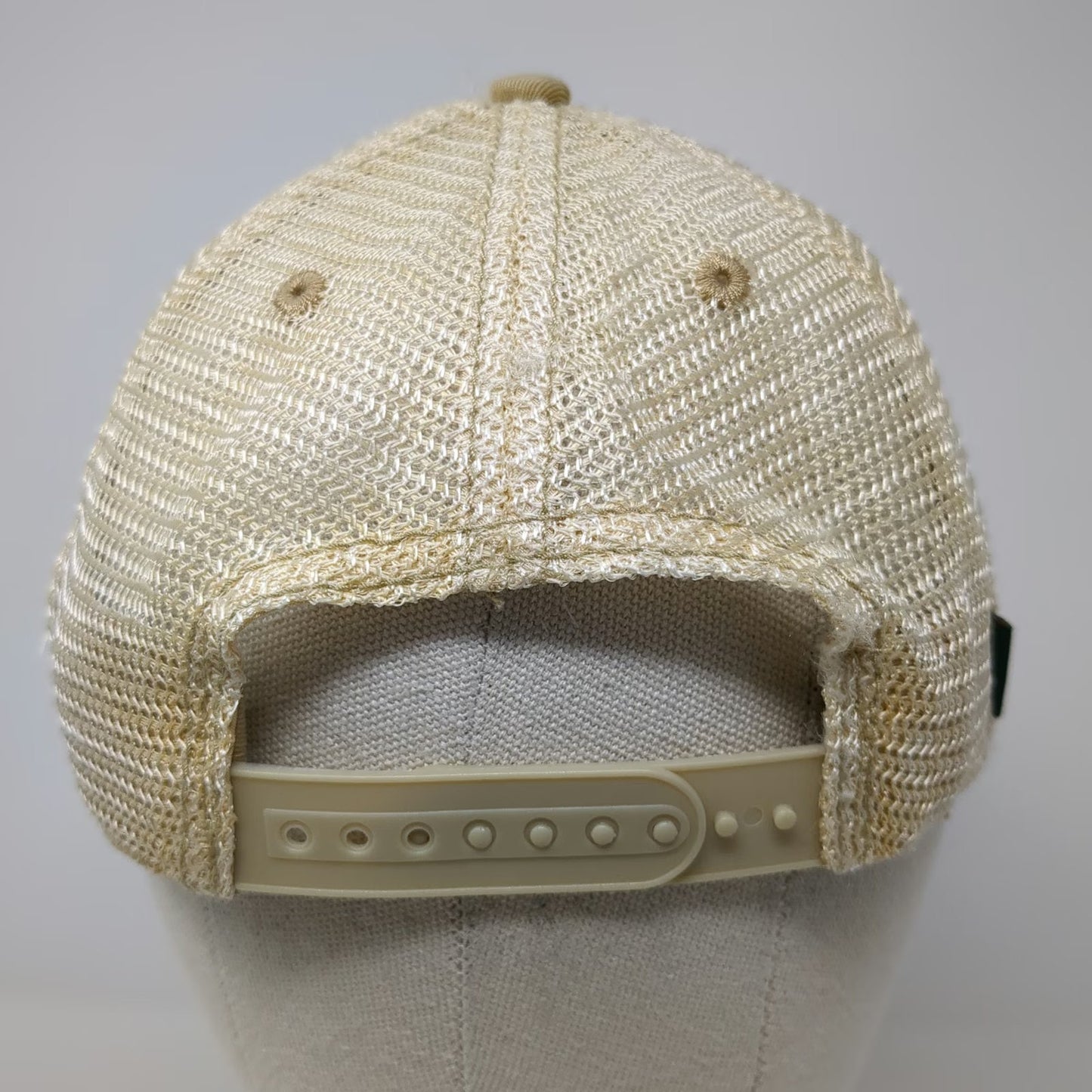 Legacy Trucker Hat Beige One Size Mesh Back Leather Patch Stone Harbor NJ Hat