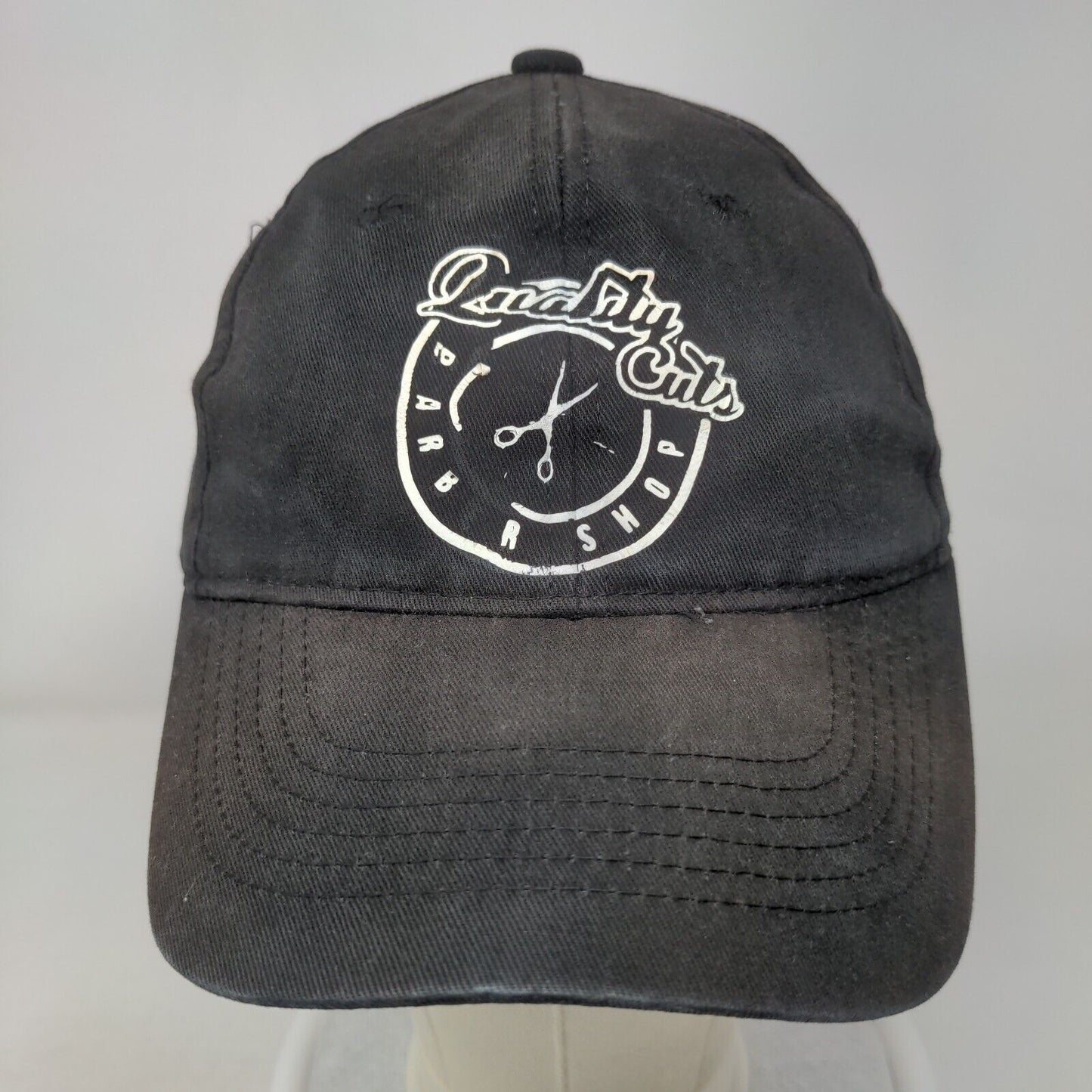 Quality Cuts Barber Shop Strapback Hat Black One Size Adjustable 6 Panel George