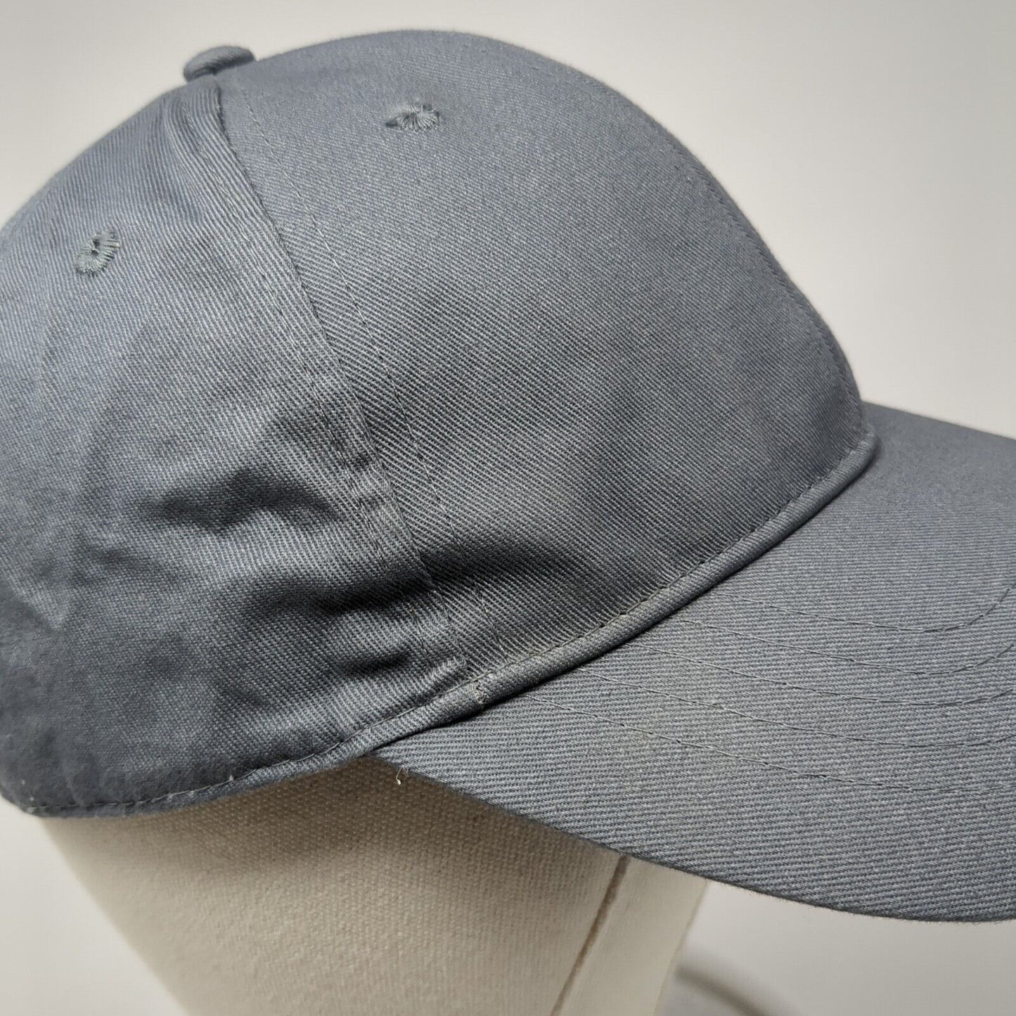 Unbranded Strapback Hat Gray Flannel One Size Adjustable Blank 6 Panel