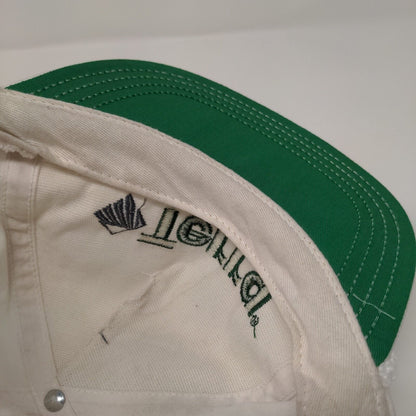 Terra Slideback Rope Hat White OSFA Adjustable Leather Strap Solid