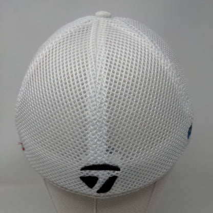 TaylorMade Tour Preferred Fitted Mesh Back Hat White S-M Embroidered