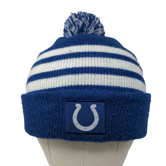 BDa Men's Knit Beanie Hat Cap NFL Indianapolis Colts Logo Blue White