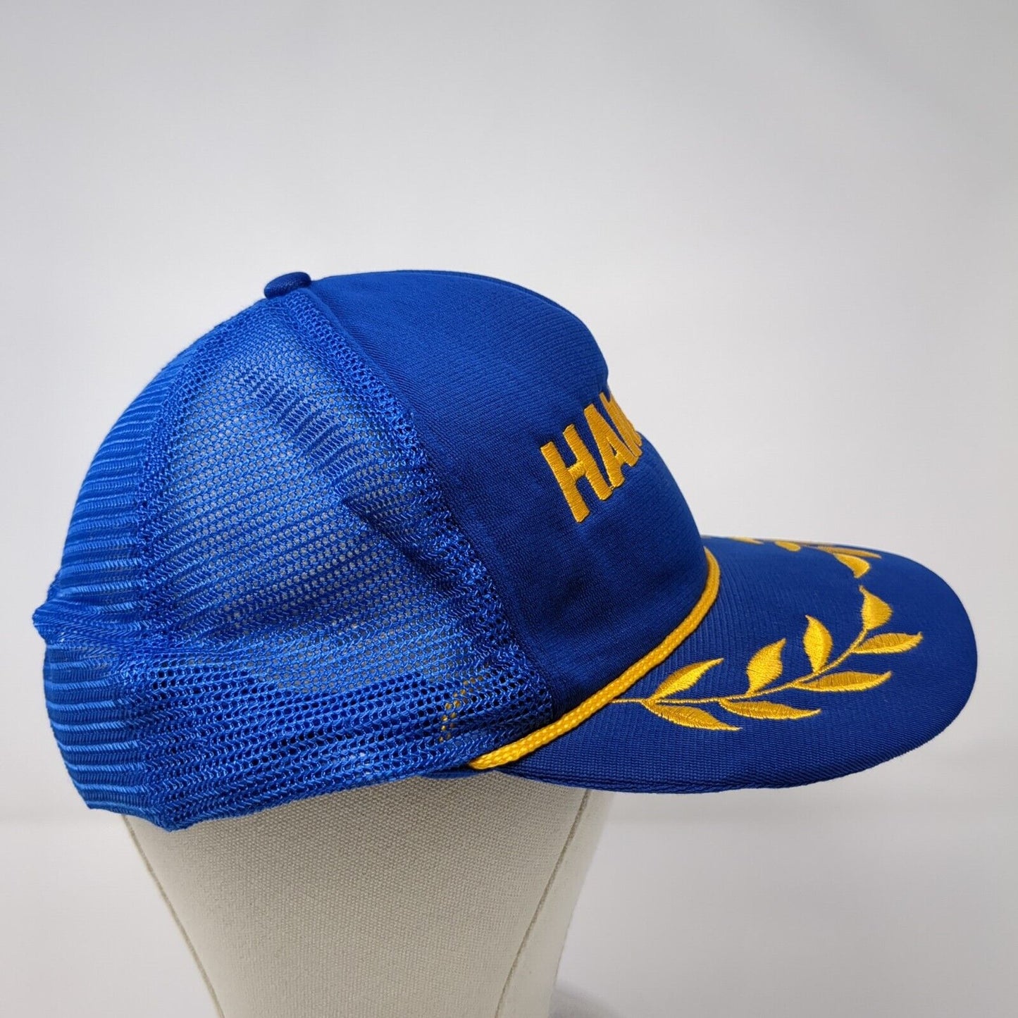 Hawaii Snapback Rope Trucker Hat Blue OSFA Mesh Back Solid Embroidered