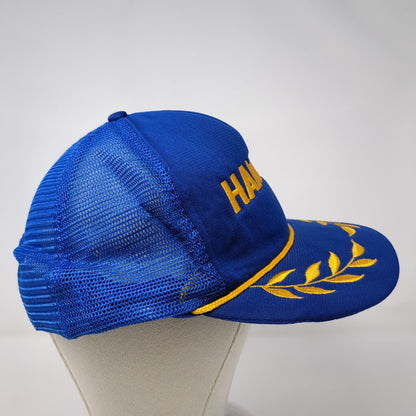 Hawaii Snapback Rope Trucker Hat Blue OSFA Mesh Back Solid Embroidered
