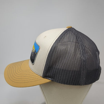 Richardson Trucker Hat Beige L Integra Delamar Idaho Mountain Patch Snapback