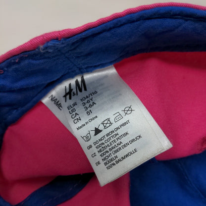 Smiley Funny Face Kids Fitted Hat Pink 3-6 Years Old Vented Holes Emoji H&M