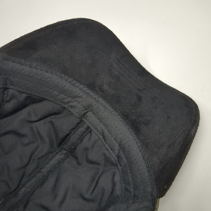 Green Black Baseball Cap One Size Quilted Polyester Suede Brim Strapback Hat