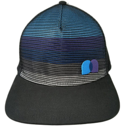 Outdoor Cap Trucker Hat Black One Size Gradient Mesh Snapback Flat Bill Hat