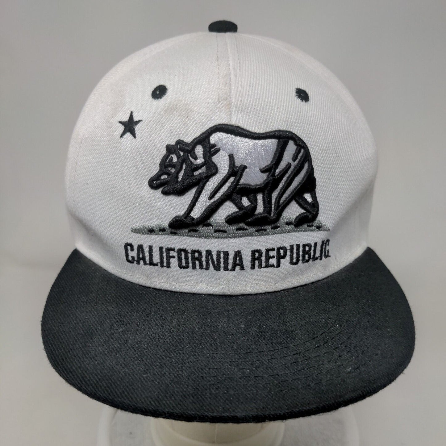 California Republic Snapback Hat White One Size Embroidered Howd