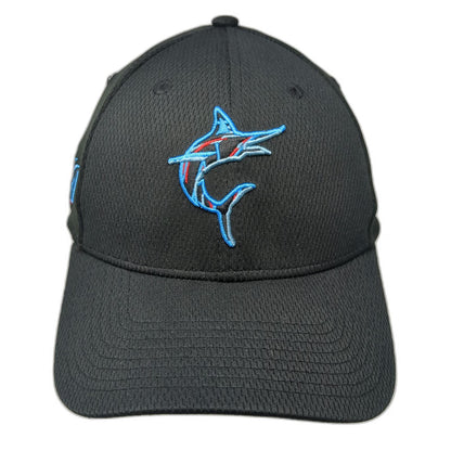 New Era Miami Marlins MLB Baseball Cap Black L 39THIRTY Stretch Fit Fitted Hat