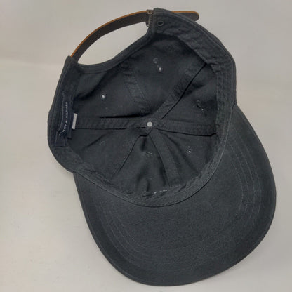 Tommy Hilfiger Slideback Hat Black One Size Adjustable Leather Strap
