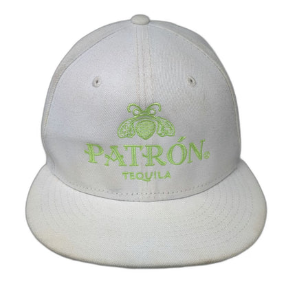 New Era Snapback White One Size Patron Tequila Bee Logo 9FIFTY Flat Brim Hat