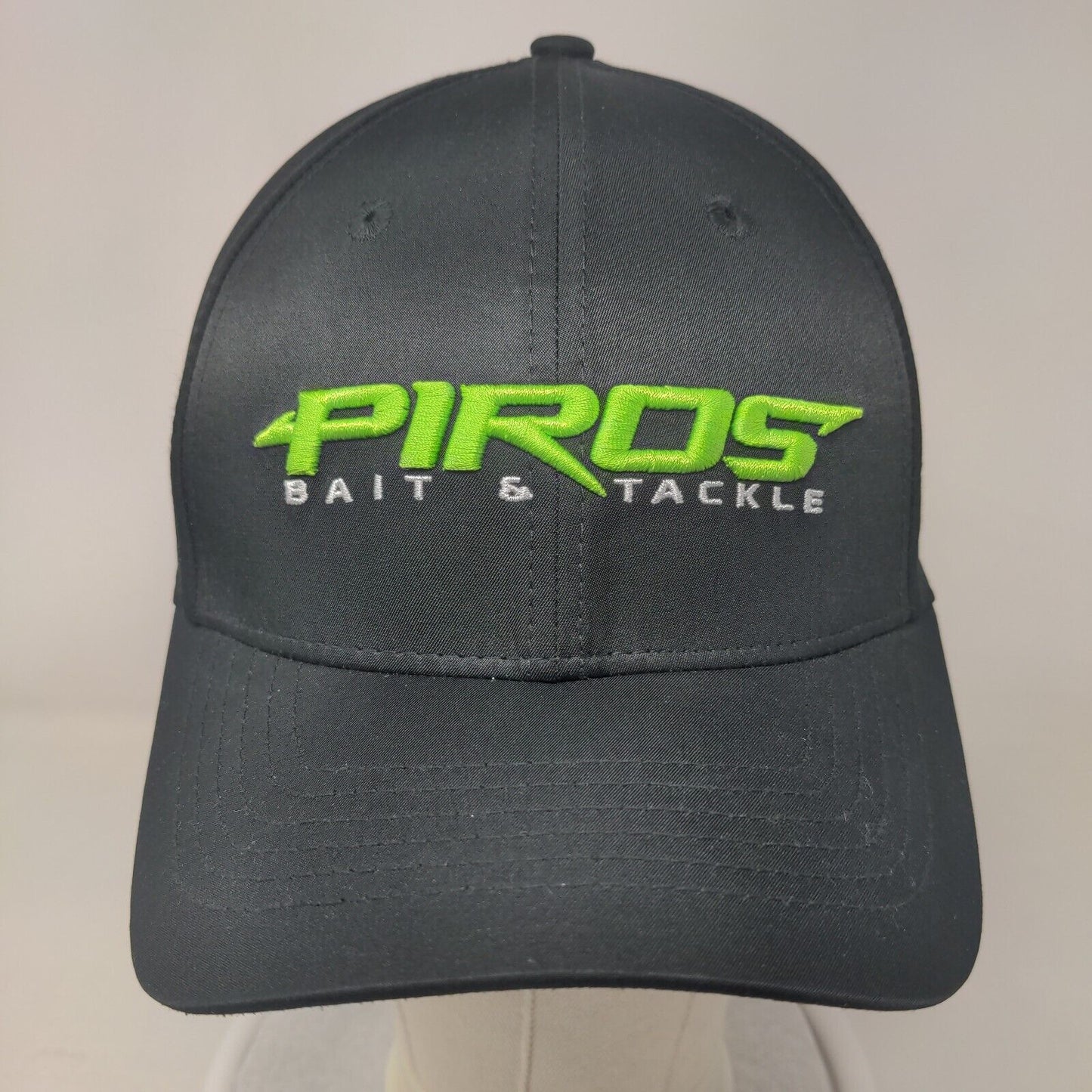 Piros Bait & Tackle Slideback Hat Black One Size Embroidered Fishing DYC