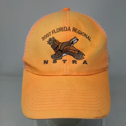 2007 Florida Regional NSTRA Snapback Trucker Hat Orange OSFM Mesh Back Otto