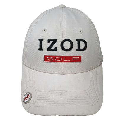 IZOD Golf Hat White One Size Baseball Cap Slideback Magnetic Ball Marker Logo