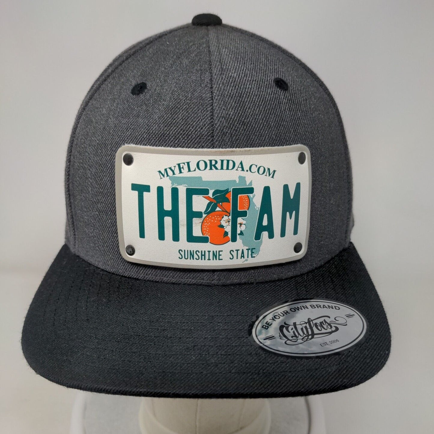 The Fam Sunshine State Snapback Hat Gray One Size Colorblock CityLocs