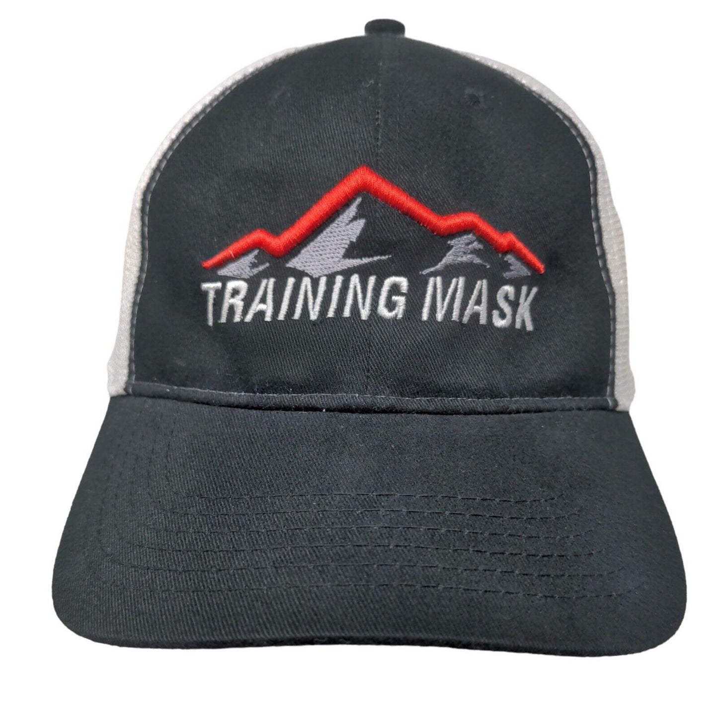 Big Men's Slideback Hat Black White Embroidered Training Mask Logo