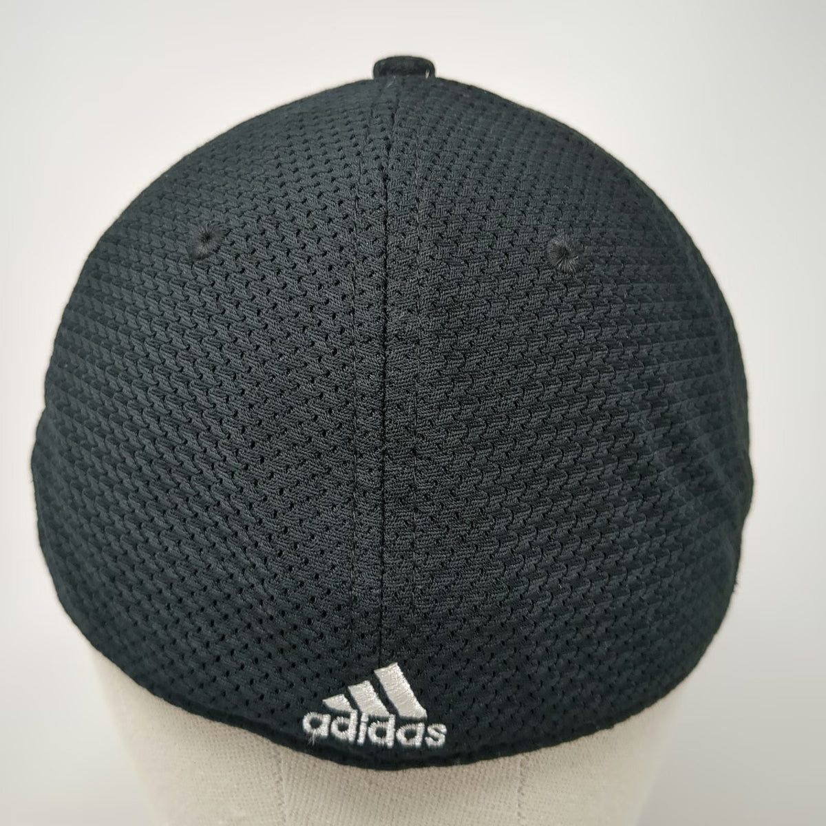 adidas Baseball Cap Black XL Stretch Fit Textured Mesh Performance Sport Hat
