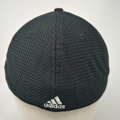 adidas Baseball Cap Black XL Stretch Fit Textured Mesh Performance Sport Hat